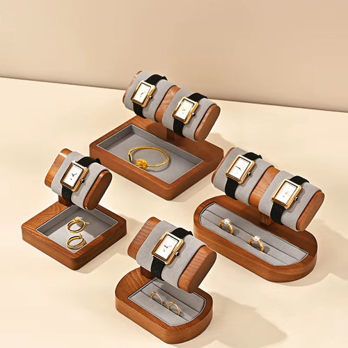 MISHITU T-shaped Watch Stand Wooden Jewelry Watch Display Stand Watch Storage Holder Bracelet Jewelry Display Watch Storage Rack
