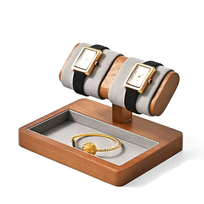 MISHITU T-shaped Watch Stand Wooden Jewelry Watch Display Stand Watch Storage Holder Bracelet Jewelry Display Watch Storage Rack