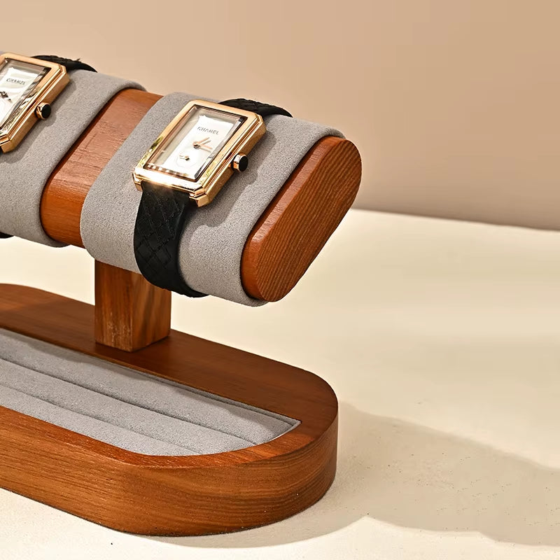 MISHITU T-shaped Watch Stand Wooden Jewelry Watch Display Stand Watch Storage Holder Bracelet Jewelry Display Watch Storage Rack
